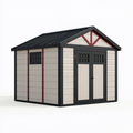 Gartenhaus 229 x 287 x 252 cm aus Kunststoff Beige Schwarz Bordeaux mit Doppeltür
