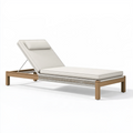 Gartenliege 200 x 75 cm Holz Beige mit verstellbarer Rückenlehne