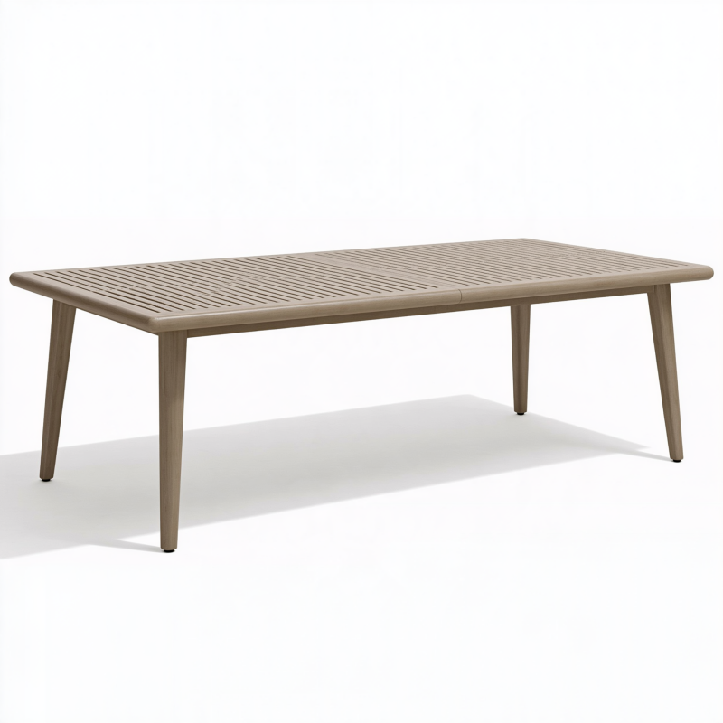 Gartentisch 180 x 90 x 75 cm aus Holz in Beige Braun mit Lattenplatte