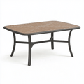 Gartentisch 180 x 100 x 74 cm Aluminium Holzoptik Braun Anthrazit - rechteckig für Terrasse und Garten