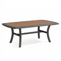 Gartentisch 150 x 90 x 75 cm Metall Holzoptik Braun Anthrazit Rechteckig