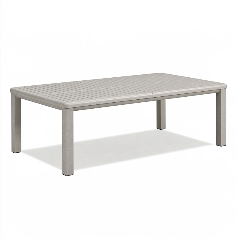 Ausziehbarer Gartentisch 180-240 x 100 x 75 cm Metall Grau für Terrasse im modernen Stil