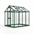 Gewächshaus 190 x 190 x 195 cm aus Aluminium und Glas Grün mit Schiebetür