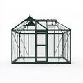 Gewächshaus 190 x 190 x 195 cm Aluminium Glas Dunkelgrün mit Dachfenster