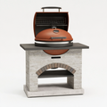 Grillstation 140 x 70 x 150 cm Keramik Braun Schwarz für Außenbereich mit Ablagefläche